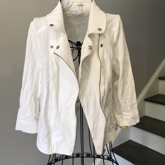 New JohnPaulRichard White Light Zip Up Jacket M - Picture 4 of 8